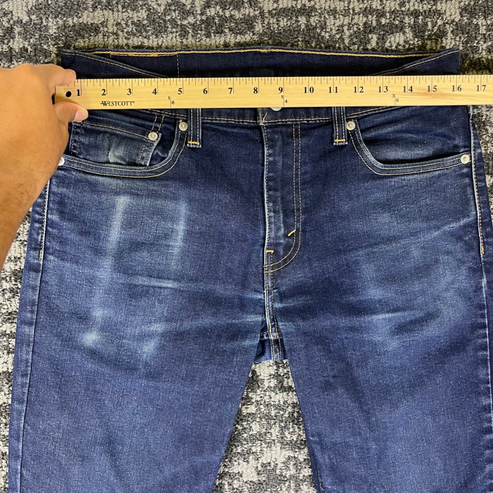 Levi's 511 Slim Fit Jeans Mens 33x32 Dark Wash Blue Stretch Denim Casual Classic - Picture 5 of 13